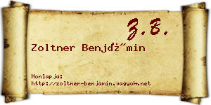 Zoltner Benjámin névjegykártya